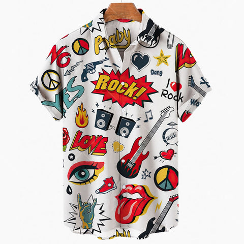 Rock music print Men's shirts