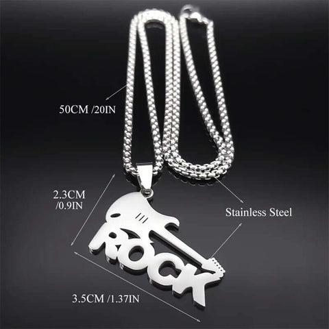 Rock Music Guitar Chain Necklace