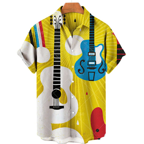 Guitar themed summer Men's Shirts