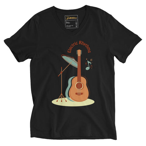 Guitar art Unisex Short Sleeve V-Neck T-Shirt