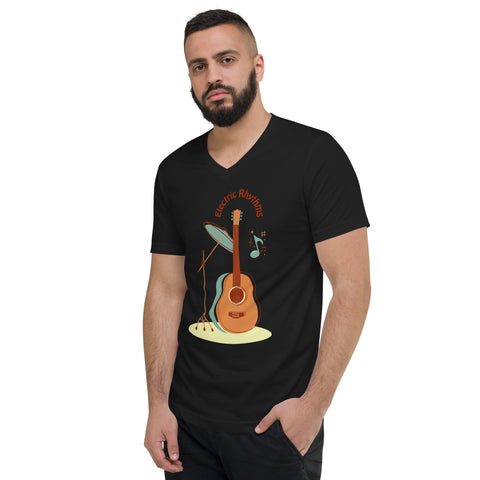 Guitar art Unisex Short Sleeve V-Neck T-Shirt