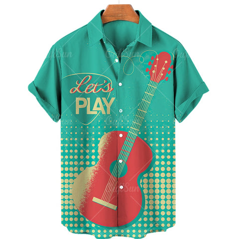 Guitar themed summer Men's Shirts