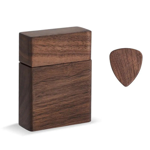 Matte Wooden Guitar Picks box case