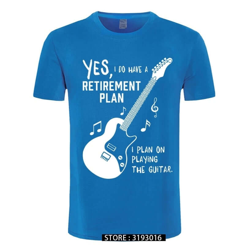I Plan on Playing The Guitar Funny Music T-Shirt  guitarmetrics blue white XS 