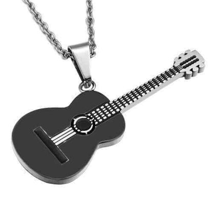 Guitar pendant necklace guitarmetrics black 
