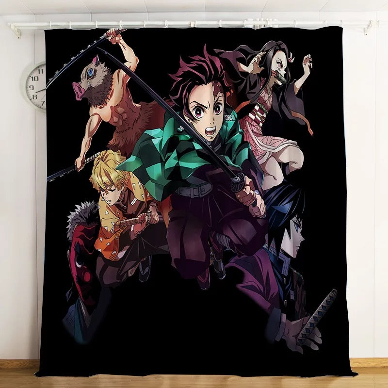 Demon Slayer Kimetsu No Yaiba 2 Blackout Curtains For Window Treatmen Bedding Picky