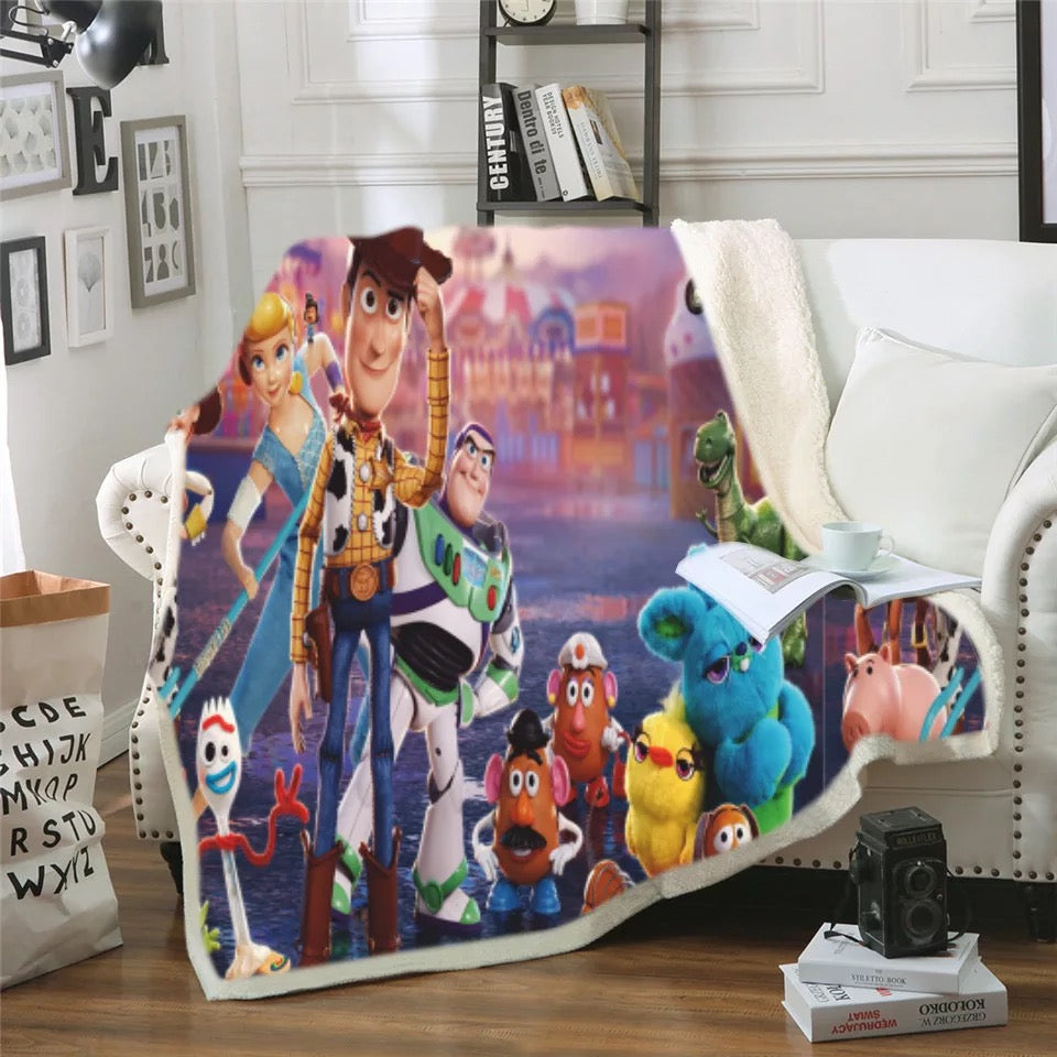 Toy Story Buzz Lightyear Woody Forky 6 Blanket Super Soft Cozy Sherpa BEDDING PICKY