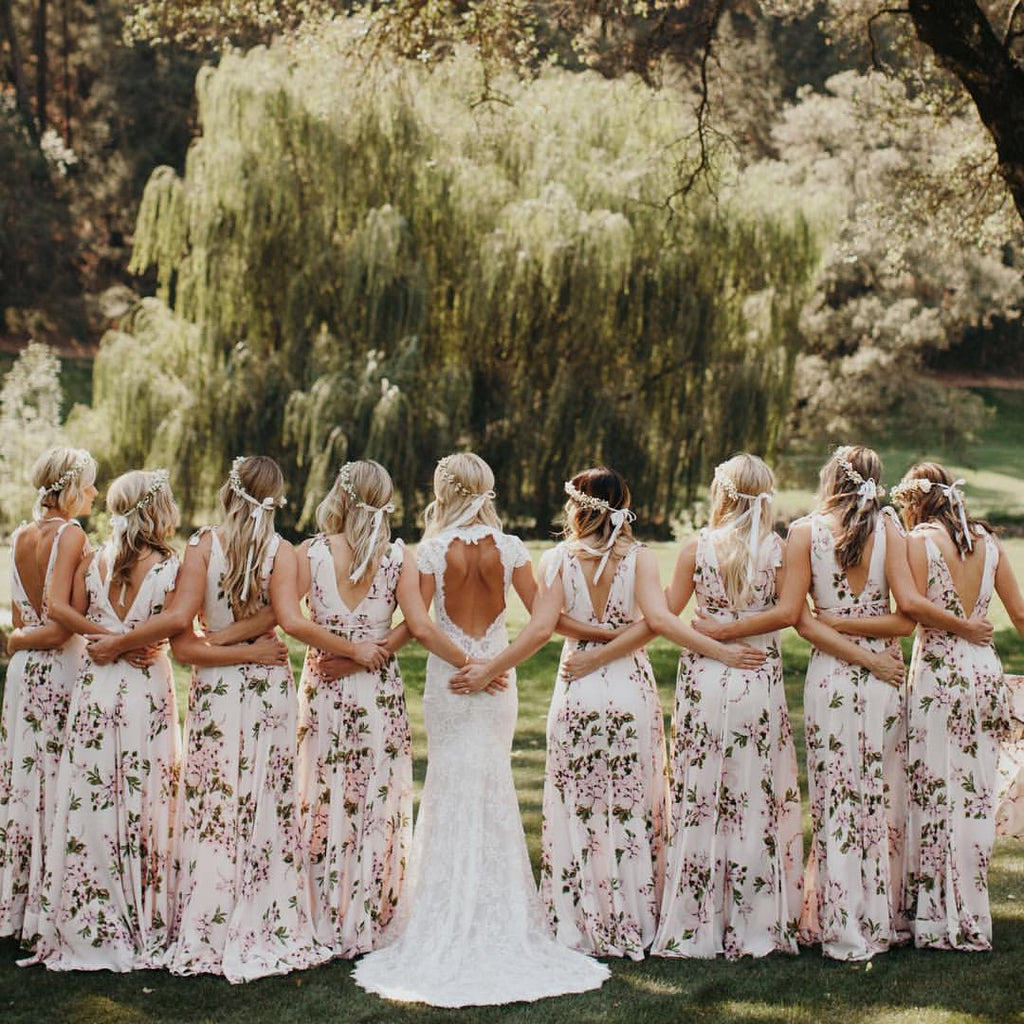 floral beach bridesmaid dresses