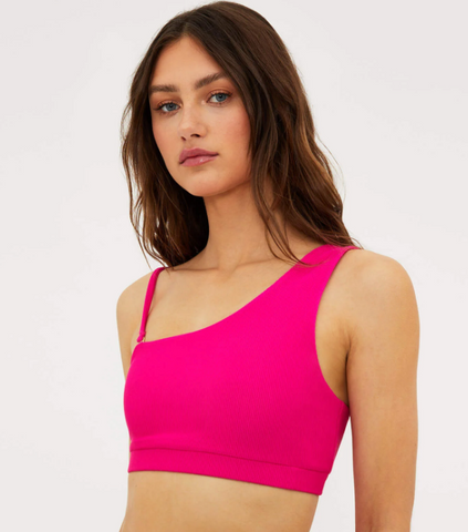 Hot pink sports bra