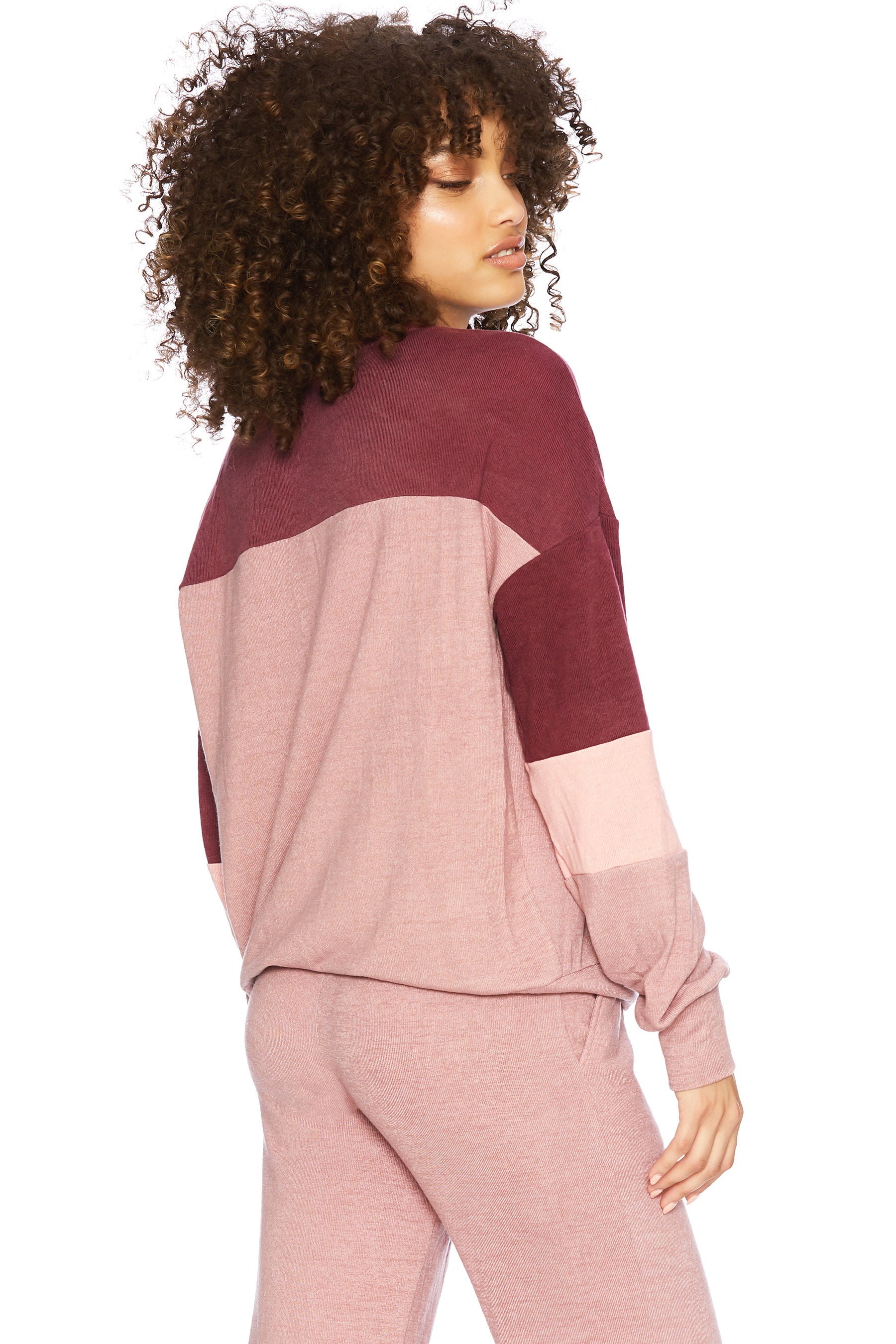 Colorblock Sweatshirt Burgundy Colorblock