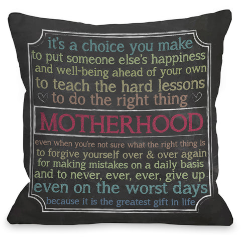 "Motherhood" Indoor Throw Pillow by OneBellaCasa, 16"x16"