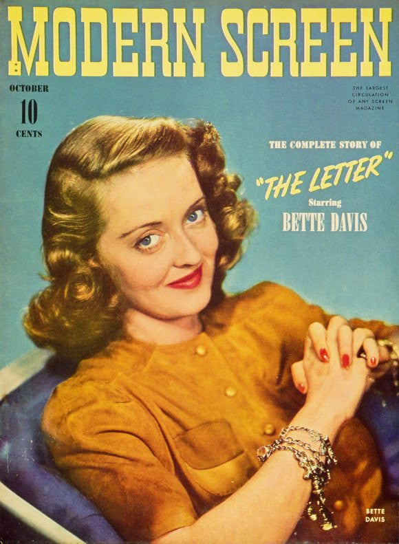 Bette Davis 11x17 Modern Screen Magazine Cover Poster (1940's)