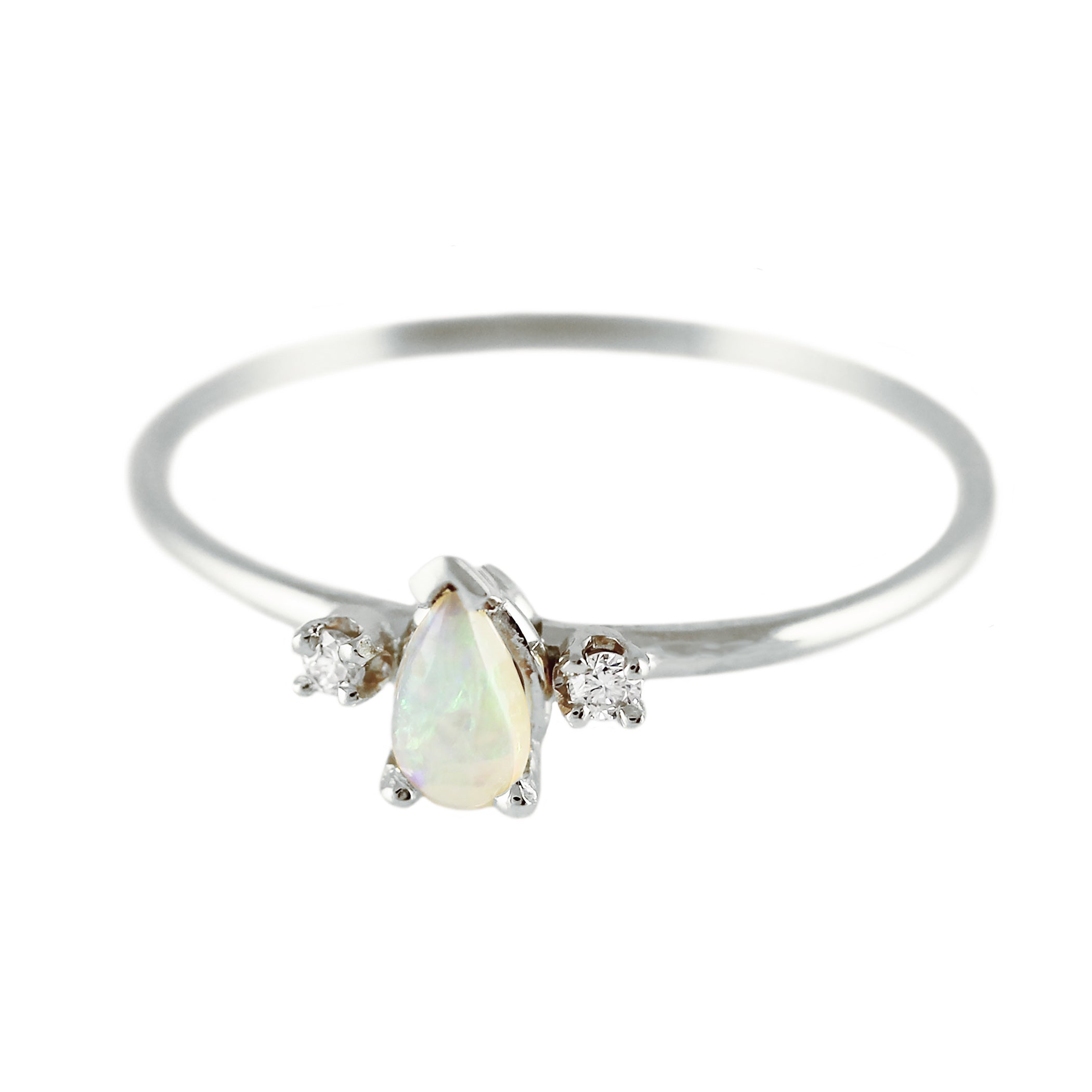 SILVER PRINCESS OPAL WITH DIAMONDS RING – LUMO