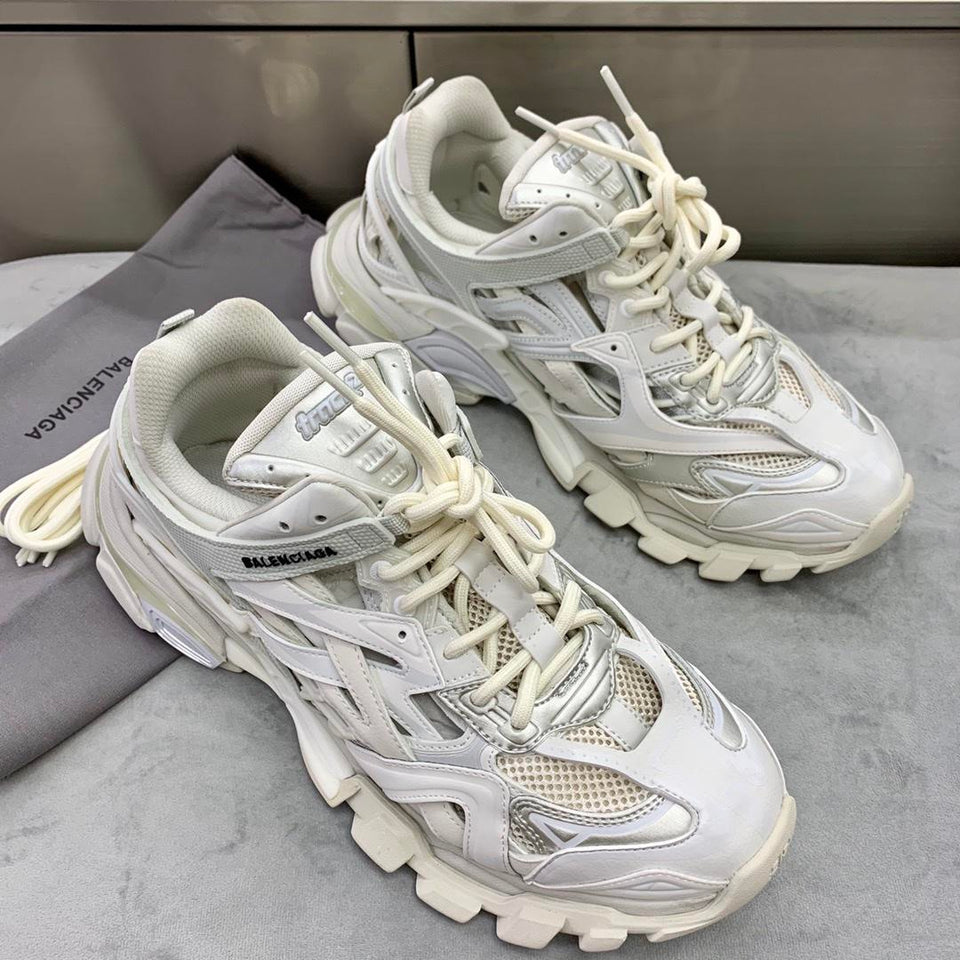 Balenciaga Track 2 0 Leather And Mesh Trainers in Gray for Lyst