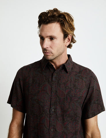 Mens Floral Printed Linen Shirt