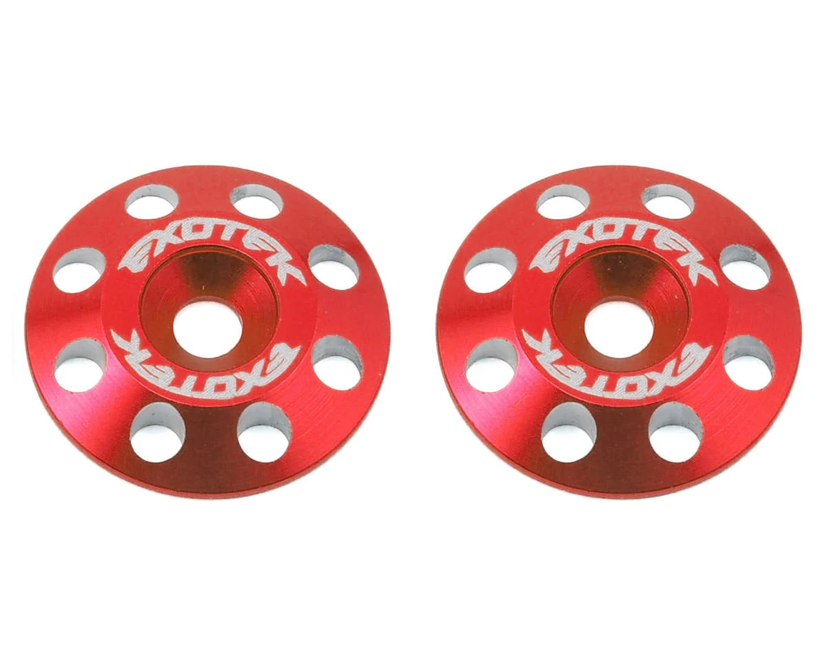 Exotek Flite 1678RED V2 16mm Aluminum Wing Buttons (2) (Red)