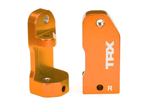 Traxxas 3632T Caster blocks, 30-degree, orange-anodized 6061-T6 aluminum (left & right)/ suspension screw pin (2)