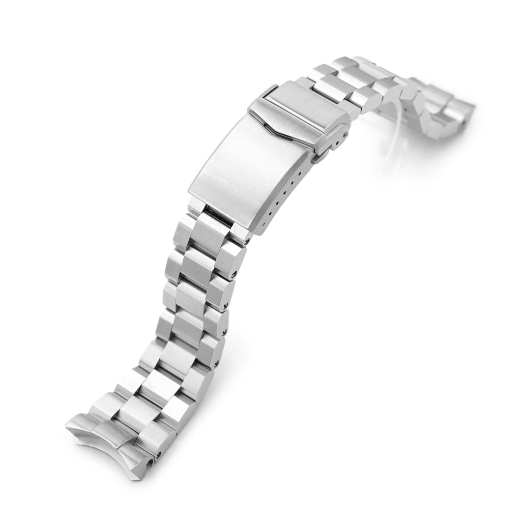 22mm Hexad Watch Band for Seiko GMT SSK001, 316L Stainless Steel Brushed V- Clasp | Taikonaut watch band