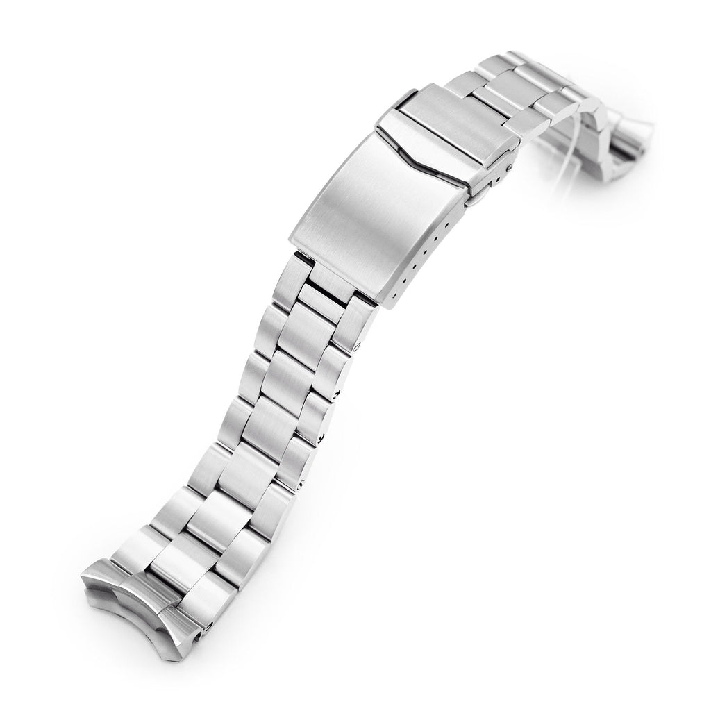 22mm Super-O Boyer Watch Band for Seiko GMT SSK001, 316L Stainless Steel  Brushed V-Clasp | Taikonaut watch band