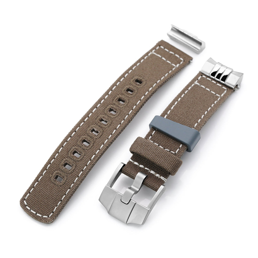 Tan Color Quick Release Canvas + Add-on End Piece watch strap for Seiko  Sumo SPB103 | Taikonaut watch band