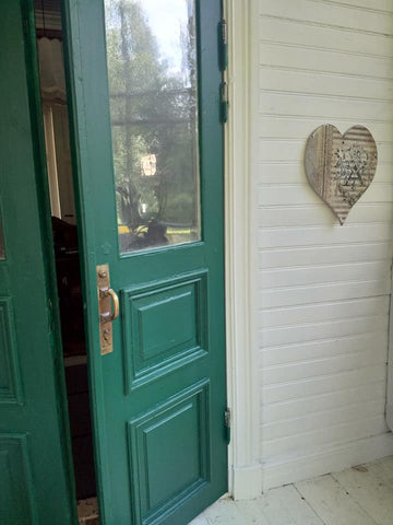 Painted door Green lime paint from the Victory Lane Frenchic Paint series.