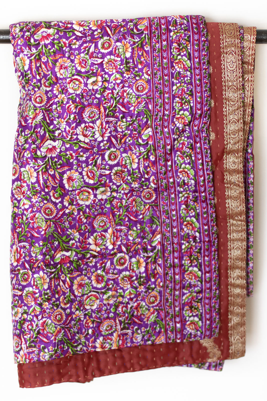 Kantha Silk Throw Blankets - dignify