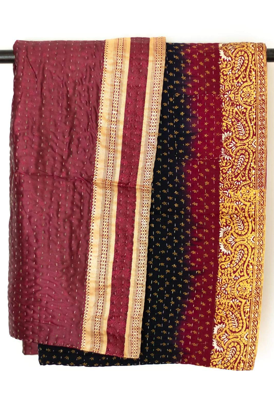 Kantha Silk Throw Blankets - dignify