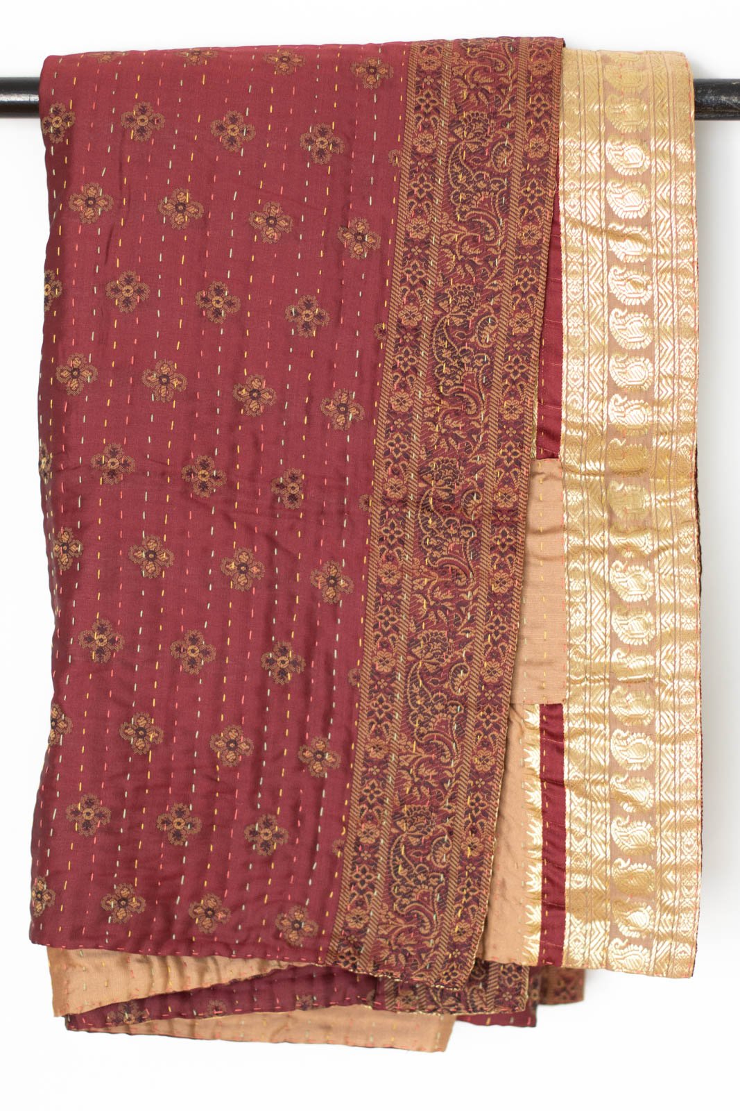 Kantha Silk Throw Blankets - dignify