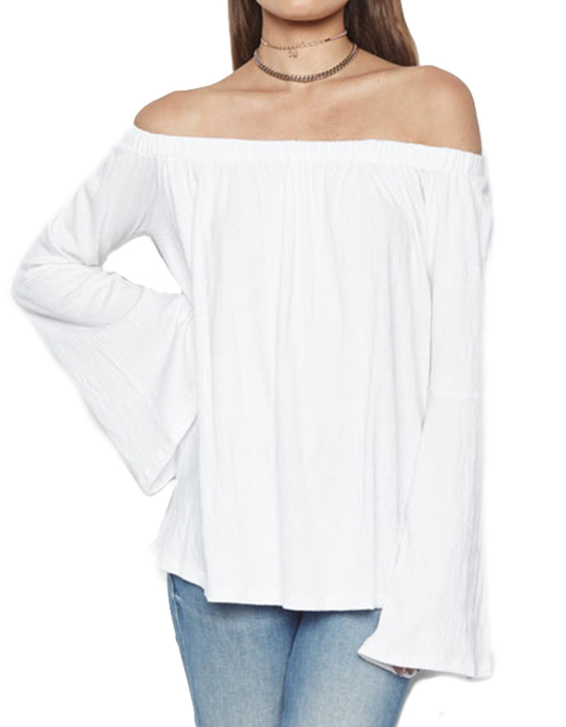 white open shoulder top