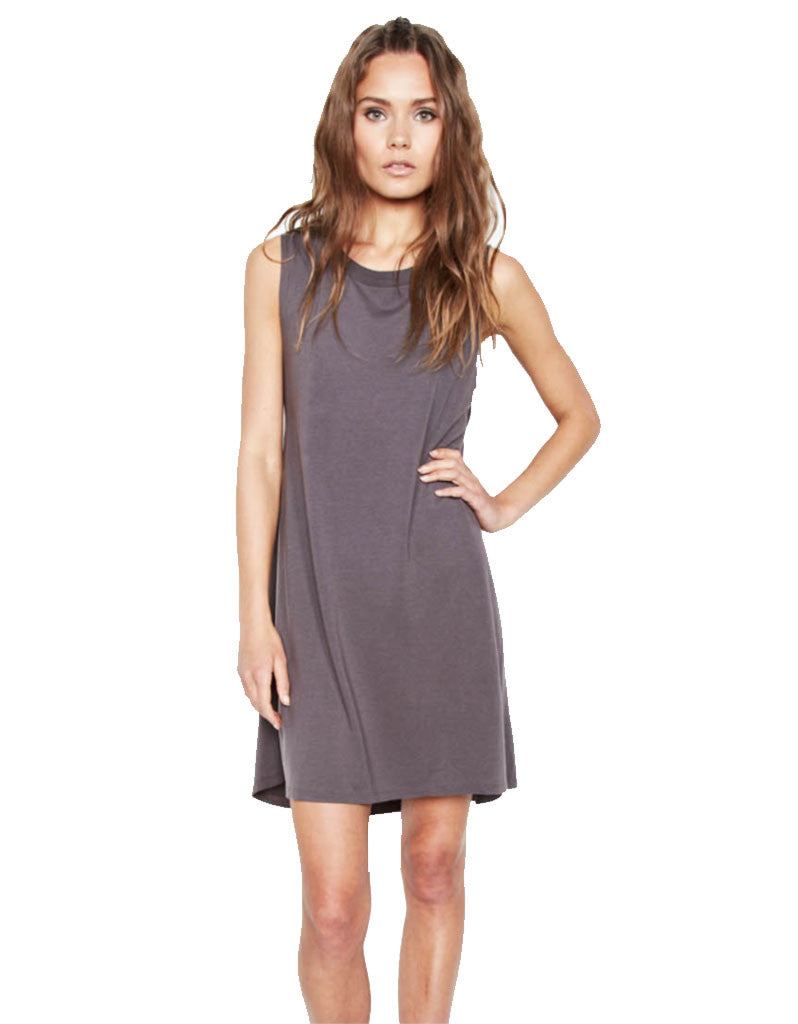 Michael Lauren Cyd Mini Dress in Coal | Shop SWANK