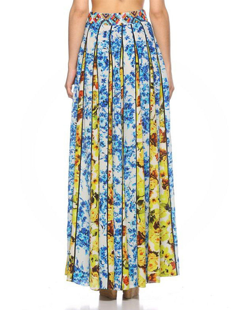 Rococo Sand Romantic Florals Maxi Skirt | SWANK