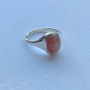 Moonstone Signet Ring // Peach