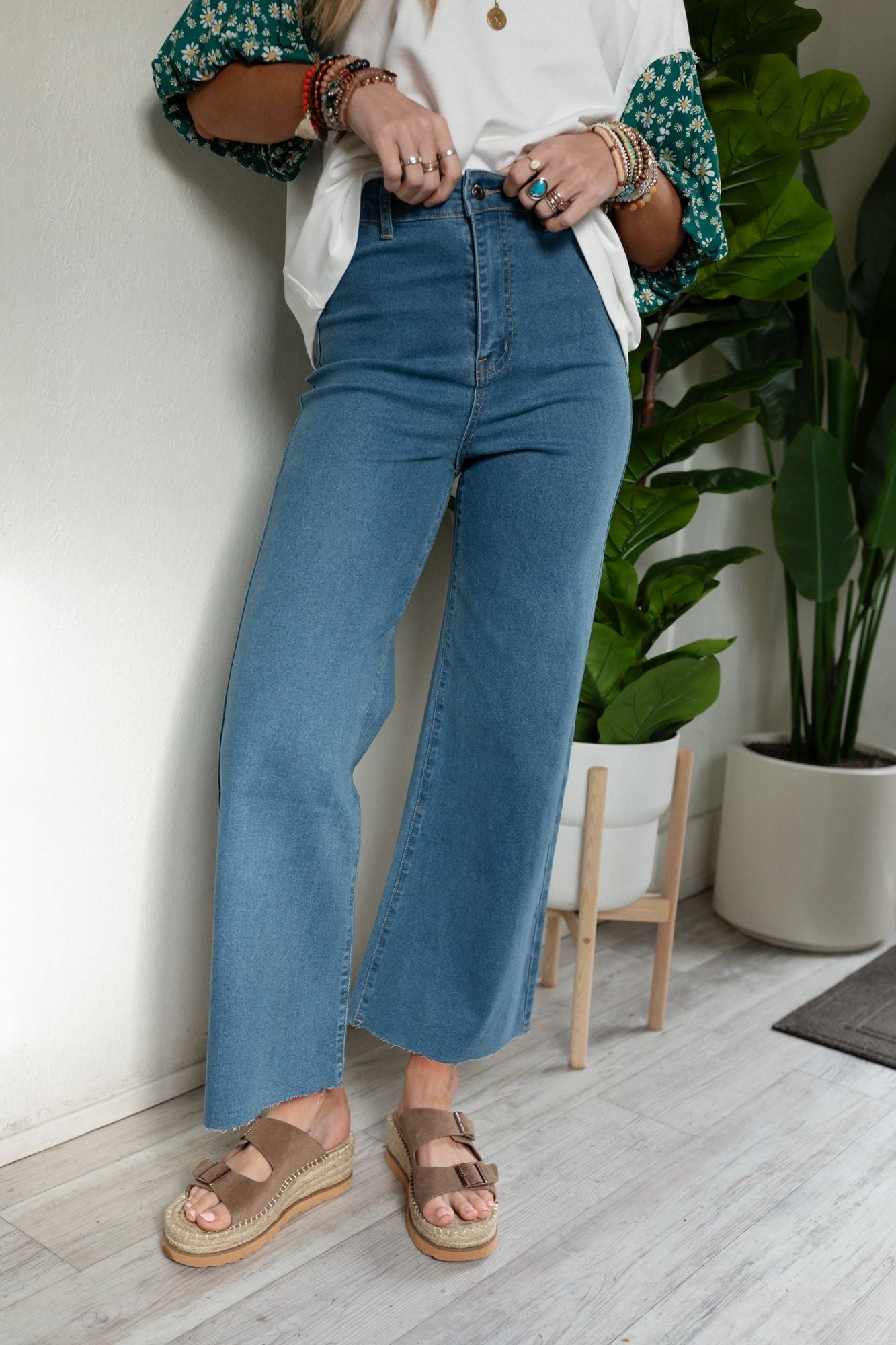 Ahead Of The Pack Cropped Jeans - Denim | Three Bird Nest