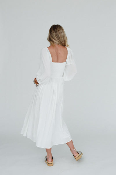 Neverland Smocked Maxi Dress - White