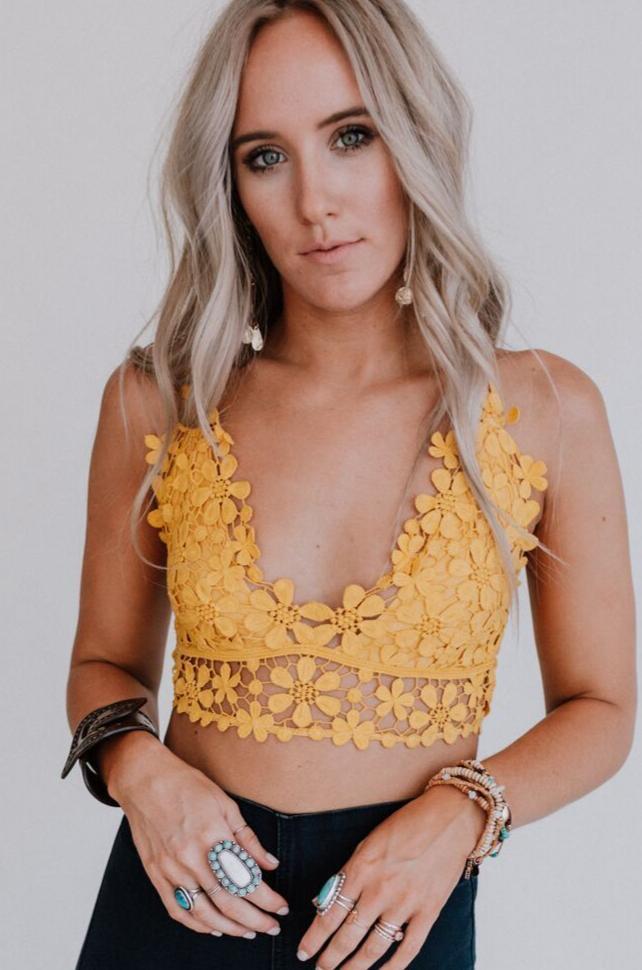 Free People - Miss Dazie Yellow Bralette –