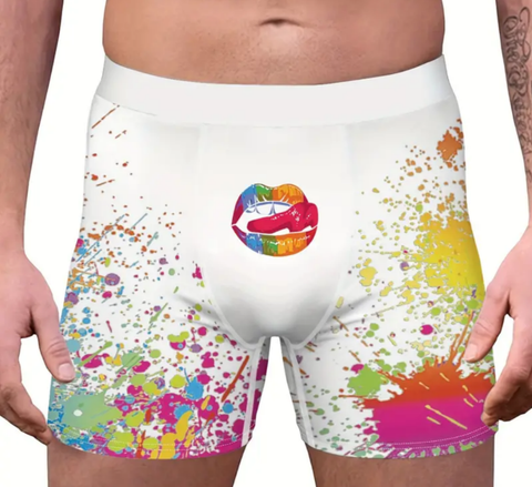 Rainbows in Pure White Men's Brief Underwear