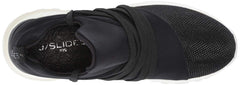 JSlides MORROW Sneaker Black Glitter Lace Up Boyfreind Chunky Sneakers (8.5)