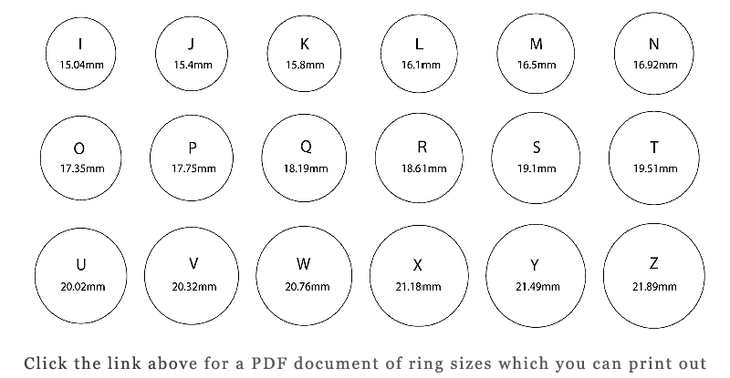 Printable Ring Size Chart Usa