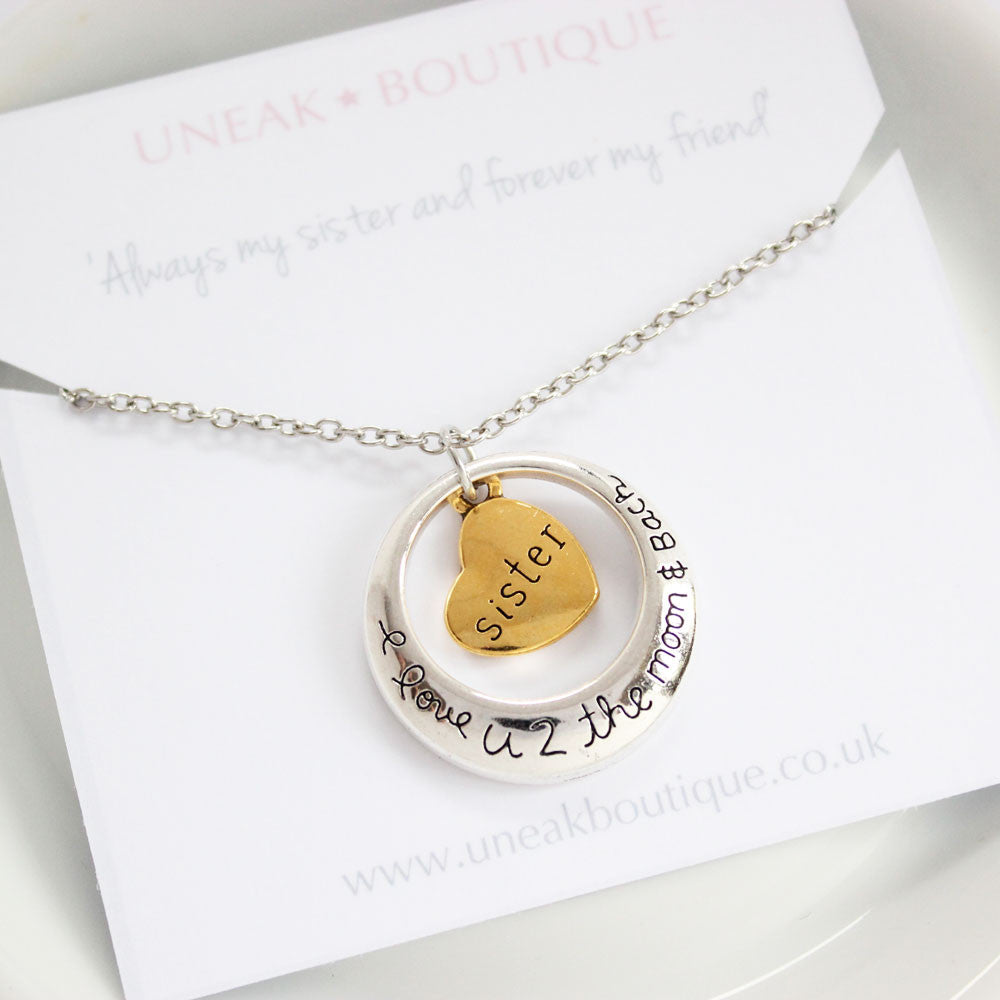 Buy Full Moon Sister I Love You To The Moon And Back Pendant For 6 99 Uneak Boutique