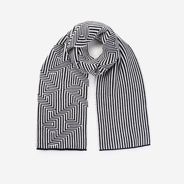 Louis Vuitton Dark Grey Stripe Cashmere Wool Shawl Scarf - LAR Vintage