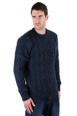 Thorpe - Denim Jumper - Pure British Wool - Mens Aran Jumper Sweater ...
