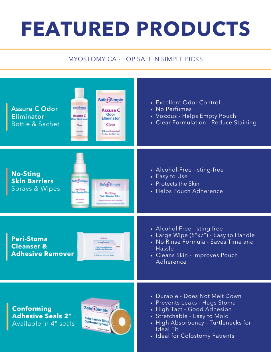 MyOstomy.ca Top Safe n Simple Picks for Ostomy Products