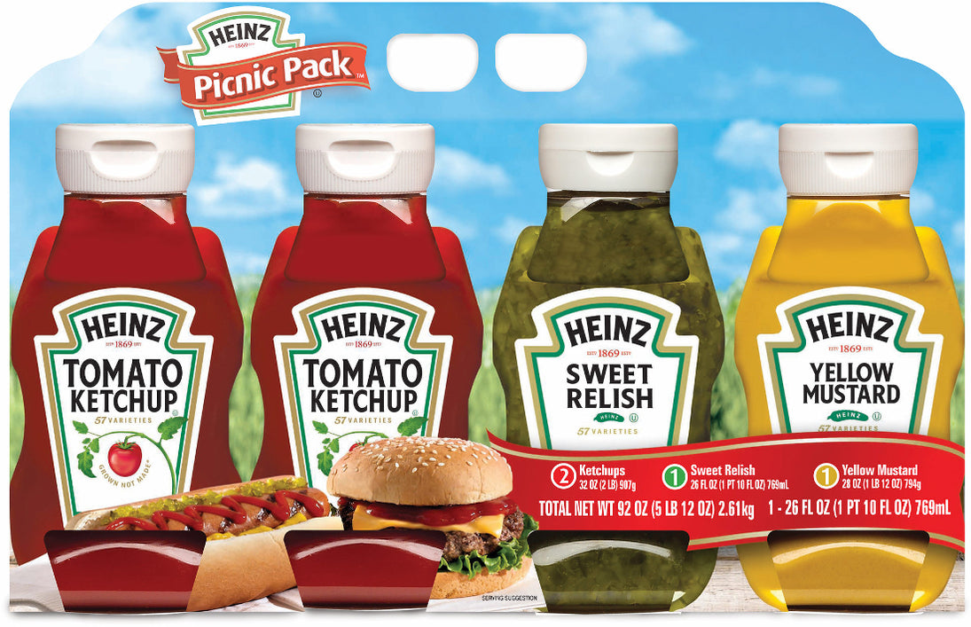 Heinz Picnic 4Pack (Ketchup, Mustard, Relish), 118 oz —