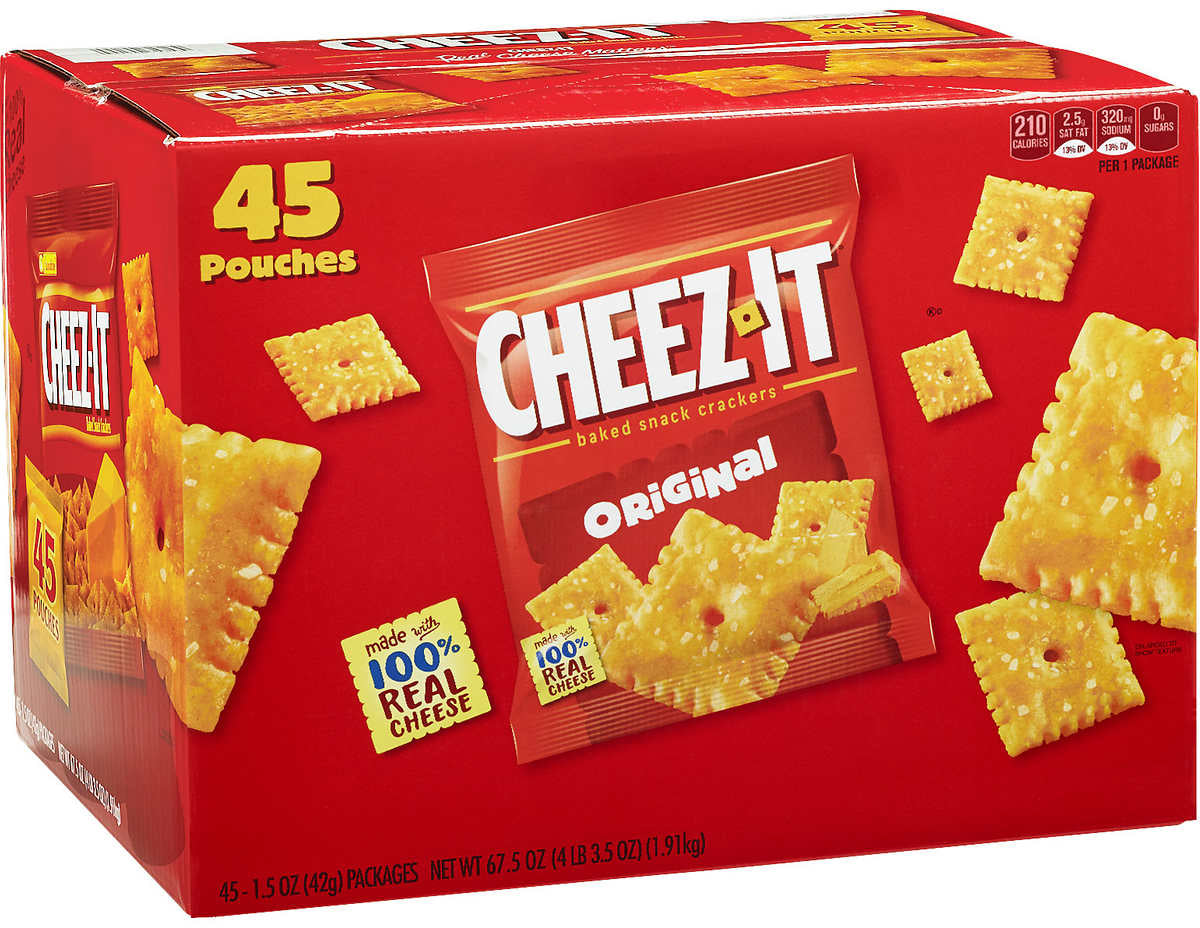 Cheez It Original Baked Snack Crackers Value Pack 45 Ct — 