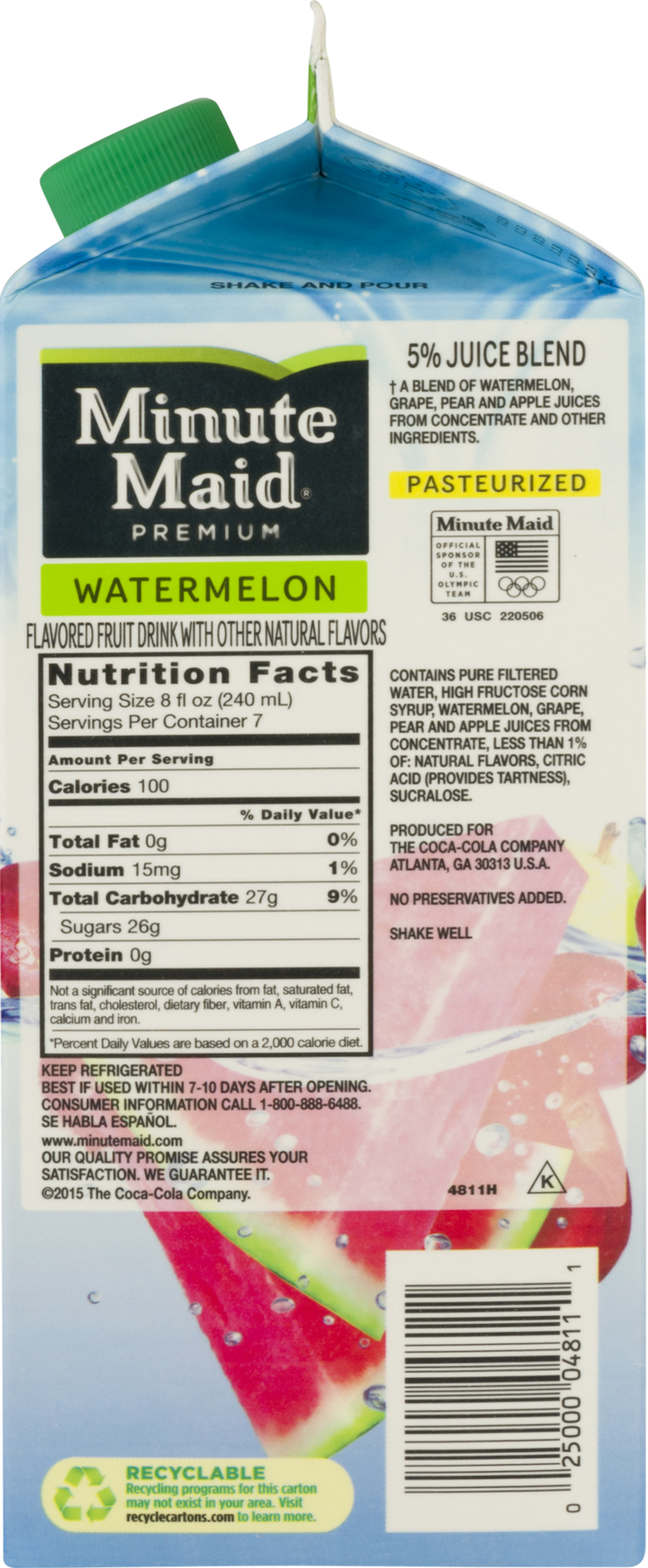 Minute Maid Premium Watermelon Fruit Drink 59 Oz — 0860