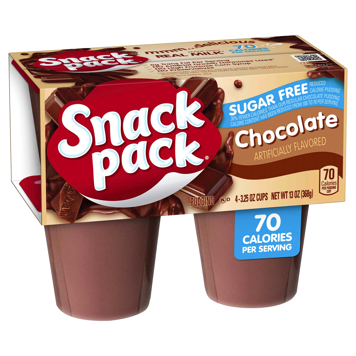 Snack Pack Sugar Free Chocolate Pudding, 4-Pack, 4 x 3.25 oz — Goisco.com