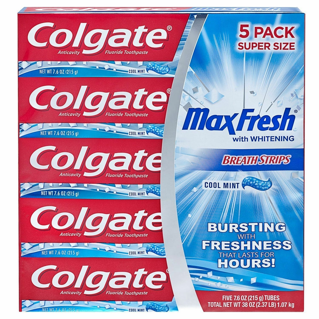 Colgate Toothpaste Max Fresh Cool Mint Value Pack 5 x 