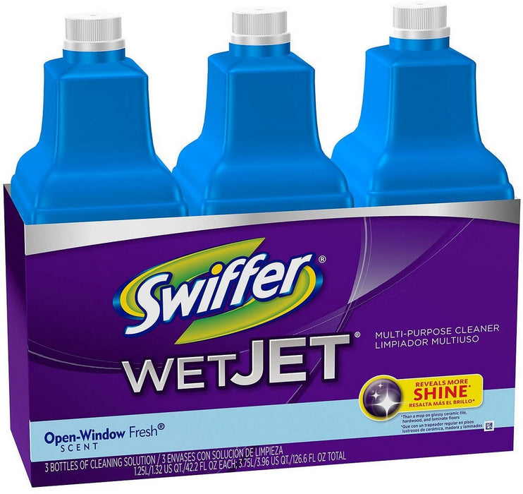 Swiffer WetJet Multi-Purpose Floor Cleaner Solution 3-Pack, 3 x 1.25 L ...