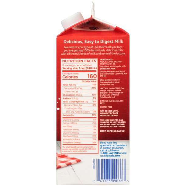 Lactaid 100% Whole Vitamin D Milk, 64 oz — Goisco.com