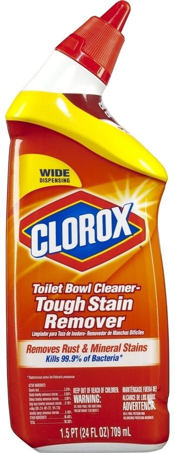 Clorox Toilet Bowl Cleaner, Tough Stain Remover, 24 oz